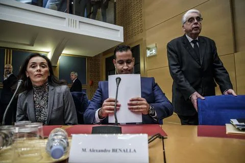 Security Elysee Palace official Alexandre Benalla political scandal, Paris, Fran 스톡 사진
