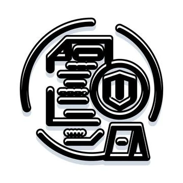 Security emblem system with shield and data icon 库存插图
