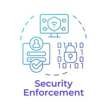 Security enforcement blue gradient concept icon Stock Illustration