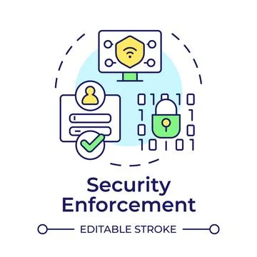 Security enforcement multi color concept icon Stockillustratie