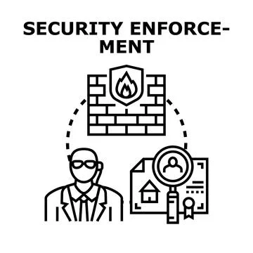 Security enforcement protecting private property and data Stock Illustration