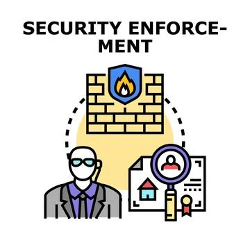 Security enforcement protecting private property and data Stock Illustration