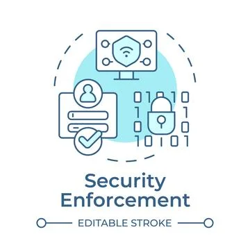 Security enforcement soft blue concept icon Stock Illustration