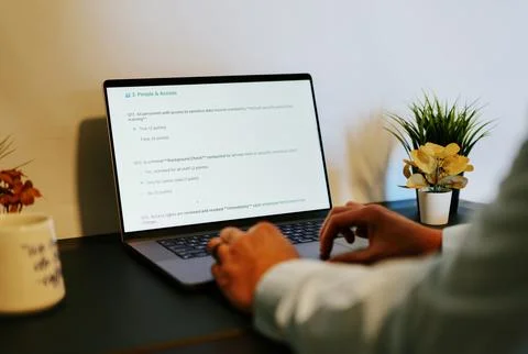 Security Engineer Does Third Party Risk Assessment Stock Photos