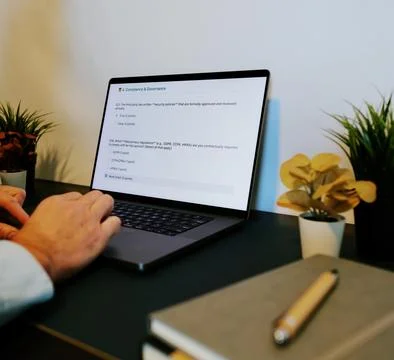 Security Engineer Does Third Party Risk Assessment Stock Photos