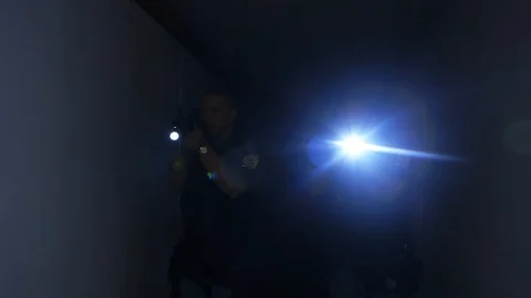Security Enters Tunnel Weapons Ready Stock-Footage 114955258