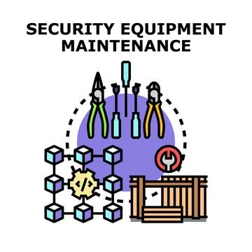 Security equipment maintenance and system installation illustration Stock Illustration
