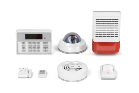 Security equipment on white background Stock Illustration