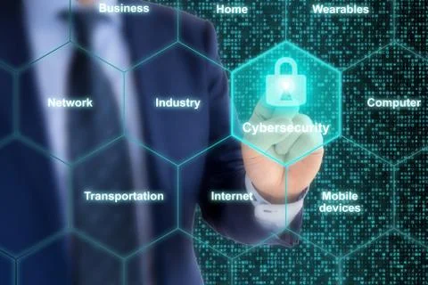 Security expert IOT grid cybersecurity concept Stock Photos