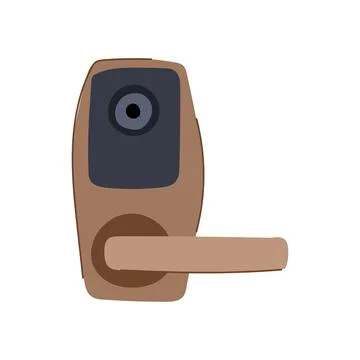 Security facial recognition lock cartoon vector illustration Stockillustratie