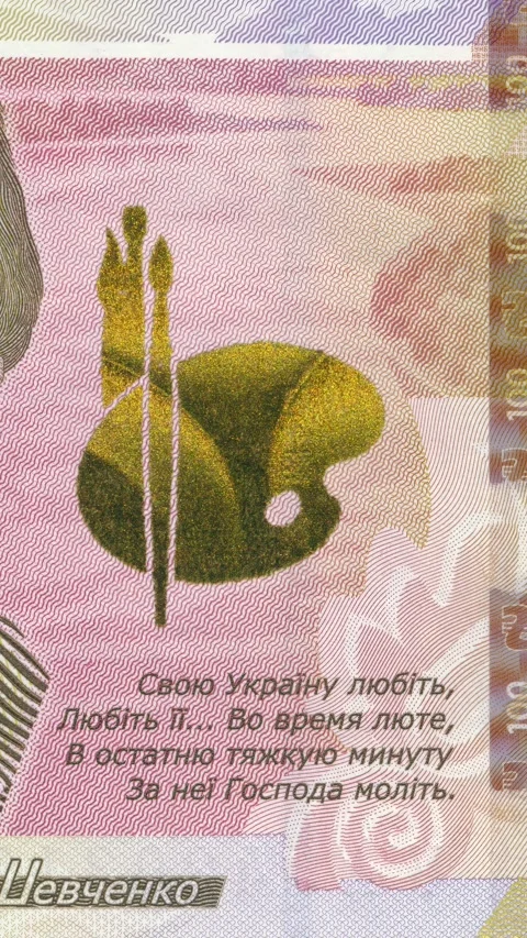 Security Features Close-up of Ukrainian 100 Hryvnia Banknote with Shevchenk.. 스톡 동영상 312666856