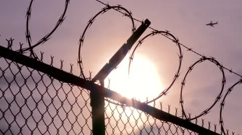 Security Fence Stock Footage 21237200
