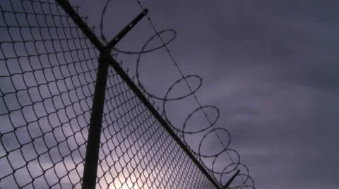 Security Fence Stock Footage
