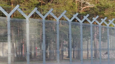 Security Fence In forest Stock Footage 149474749