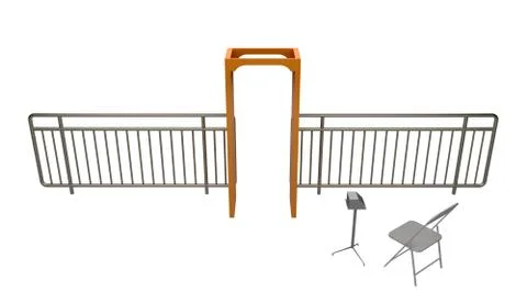 Security fence isolated on white 3d rendering Stock Illustration