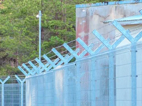 Security Fence In Prison Stock Photos