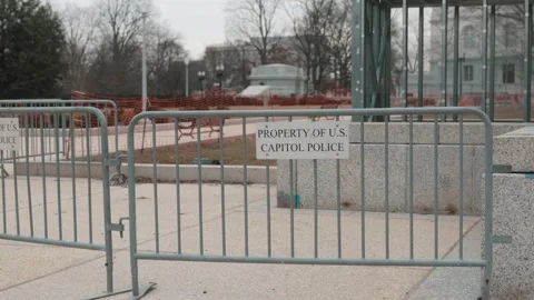 Security fence by US Capitol Building in Washington, DC Stock Footage 245752249