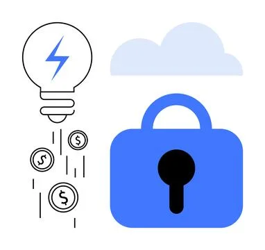 Security for Financial Innovation and Cloud Computing Illustrazione stock