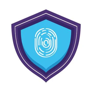 Security fingerprint in shield Illustrazione stock