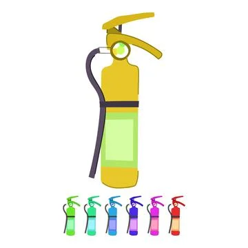 Security fire extinguisher vector cartoon graphic Stock Illustration