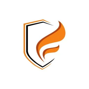 Security fire shield logo vector design illustration Stock Illustration