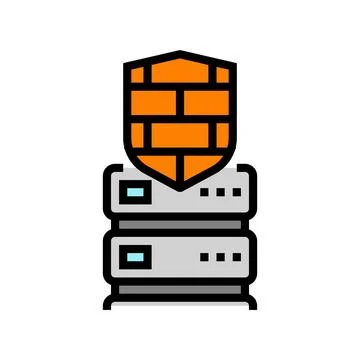 Security firewall data center color icon vector illustration Stock Illustration