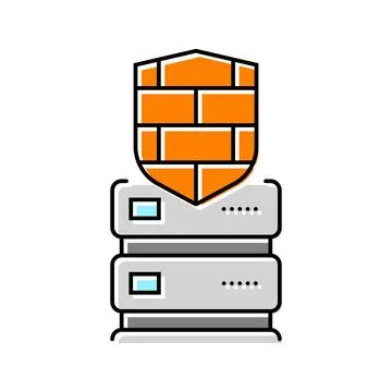 Security firewall data center color icon vector illustration Stock Illustration