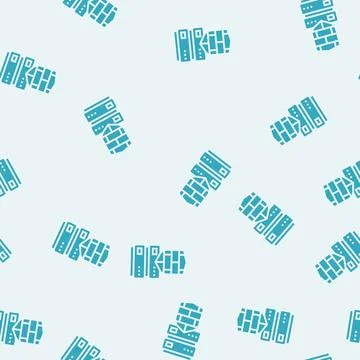 Security firewall data center glyph seamless pattern Stock Illustration