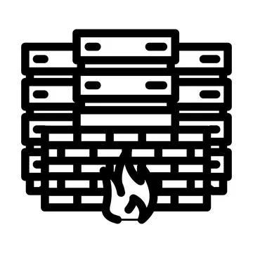 Security firewall data center line icon vector illustration Stock Illustration