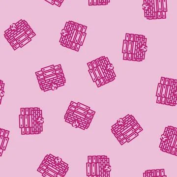 Security firewall data center line vector seamless pattern Illustrazione stock