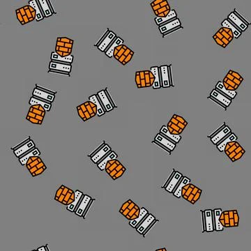 Security firewall data center vector seamless pattern Stock Illustration