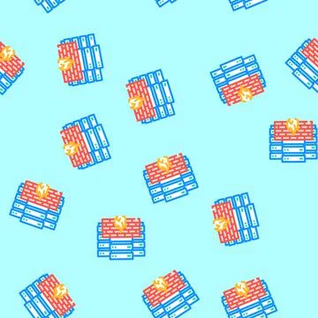 Security firewall data center vector seamless pattern Stock Illustration