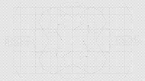 Security Firewall Protection Grid: Digital Mainframe Cryptographic Network HUD Stock Footage 340214716