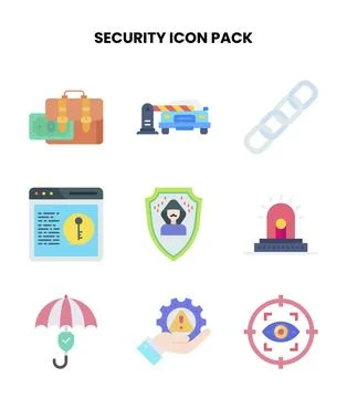Security Flat Icons Pack Stockillustratie