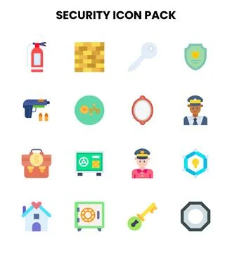 Security Flat Icons Pack Stock Illustration