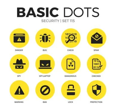 Security flat icons vector set Stock Illustration
