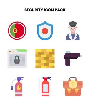 Security Flat Scalable Icons Pack Stockillustratie