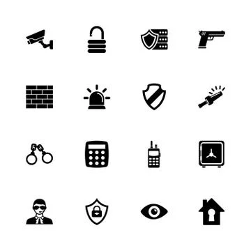 Security - Flat Vector Icons Stockillustratie
