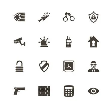 Security - Flat Vector Icons Stockillustratie