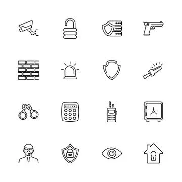 Security - Flat Vector Icons Stock Illustration
