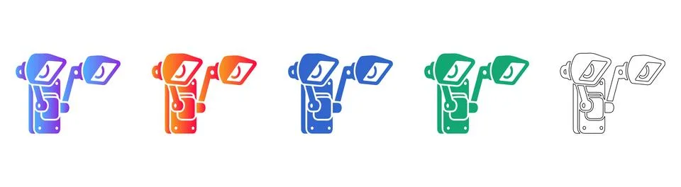 Security Floodlight Icon Set Stock Illustration
