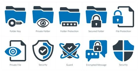 Security as folder key, private folder, folder Stock Illustration