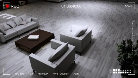 Security Footage From CCTV Camera In Living Room Of Apartment Stock Footage 329679977