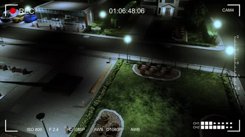 Security Footage From CCTV Camera Of A Street With Houses Stock Footage 328711466