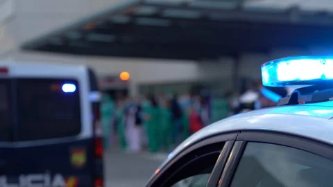 Security forces police supporting doctors and nurses in the fight against covid Stock Footage 127931395