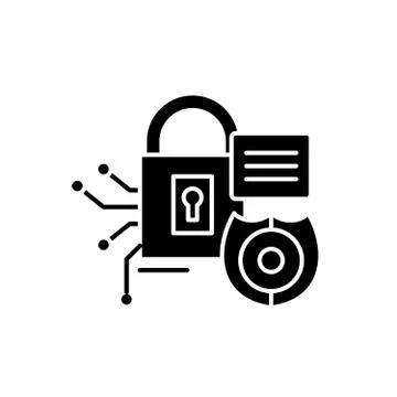Security framework black icon, vector sign on isolated background. Security Stock Illustration