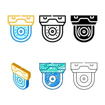 Security gadget minimal video camera color icon vector Stock Illustration