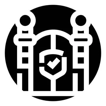 Security gate access control system icon 스톡 일러스트