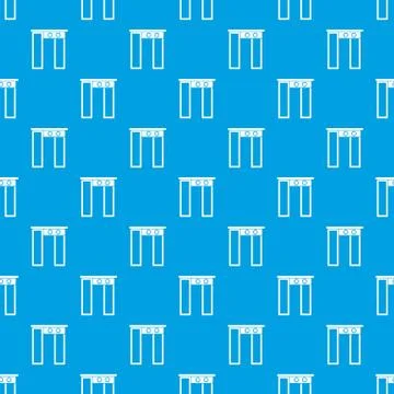 Security gate at airport pattern seamless blue Illustrazione stock