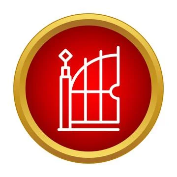 Security gate icon protecting property or entrance area Stock Illustration